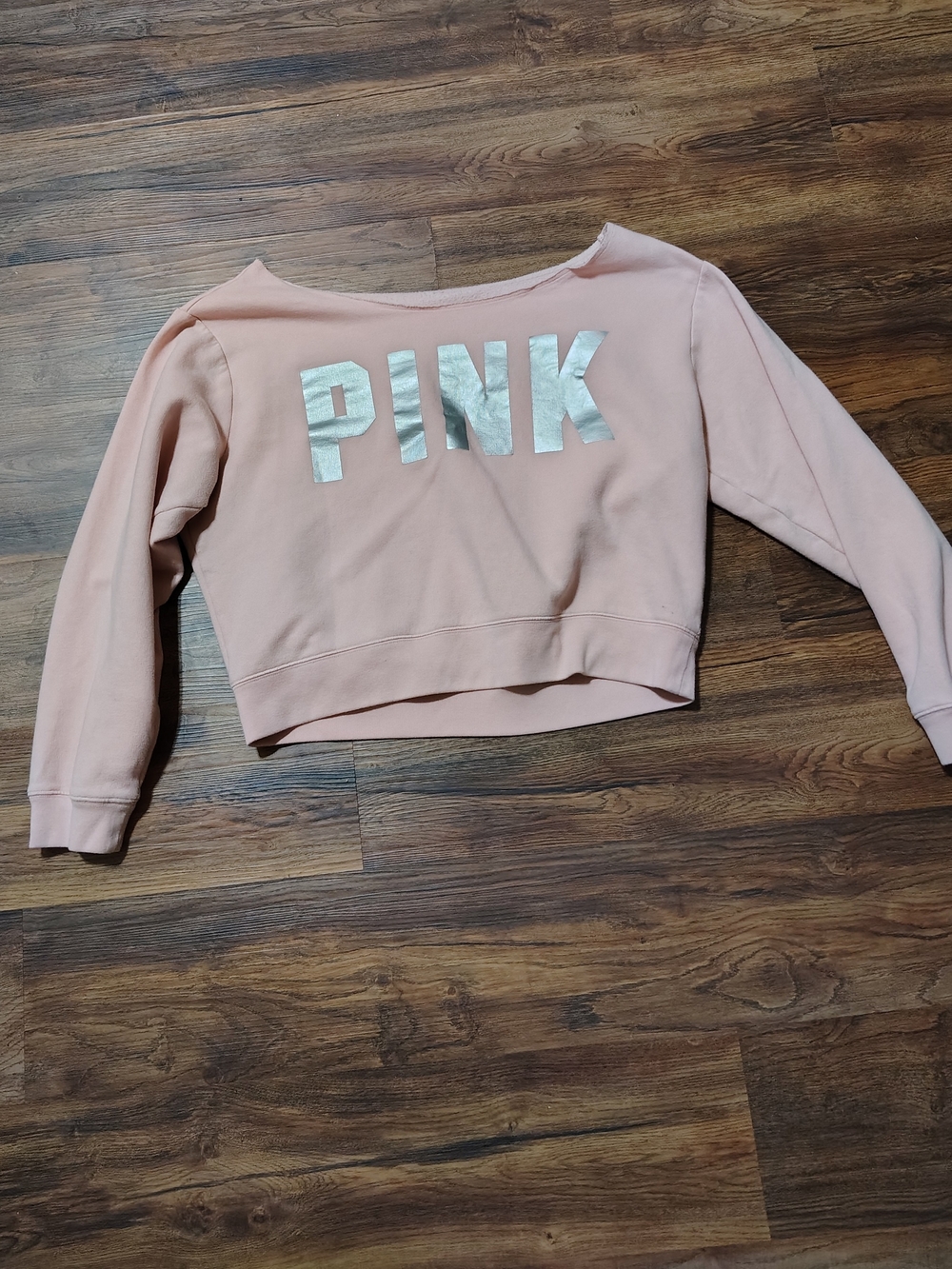 PINK Victoria's Secret Women's Cropped Sweatshirt - Blush Pink
